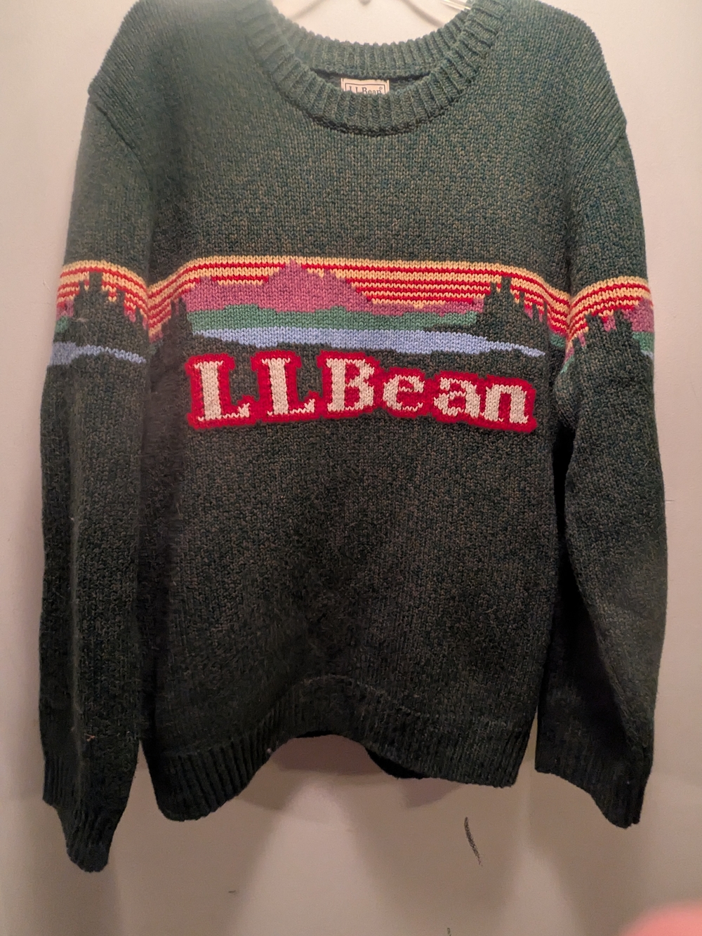 Never Worn Fabulous L.L. Bean Green Logo Knit Sweater